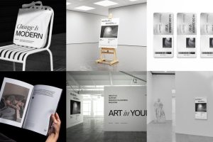 30个艺术博物美术馆整套样机vi贴图合集展览画廊ps效果图-24415