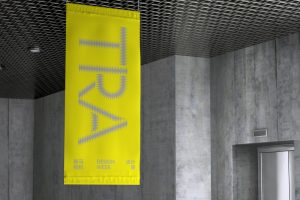 1个室内博物馆吊幔旗帜样机vi贴图海报banner效果图-26051