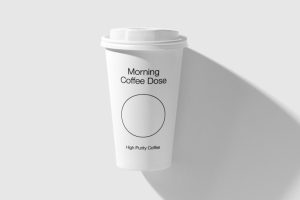 1个平摊大号热饮咖啡杯样机vi贴图纸杯效果图-M042