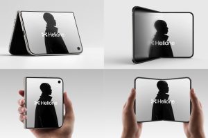 5个适用于iPhone Duo手机屏幕样机vi贴图app展示壁纸效果图-26332