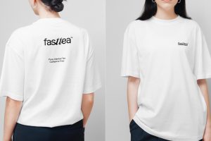 2个女性T恤正反面样机vi贴图员工服短袖效果图-25828