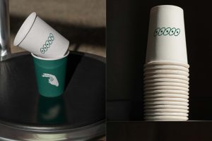 3个堆叠纸杯样机vi贴图酒吧餐厅咖啡杯效果图-26463