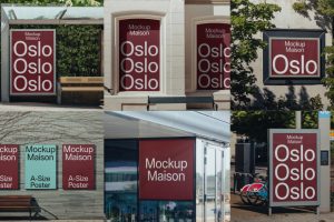 34个Oslo Collection户外广告牌样机vi贴图公交站台海报mockup.maison素材-B0045
