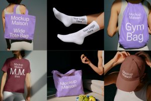 24个Yoga Apparel Collection瑜伽样机vi贴图T恤帽子mockup.maison素材-B0050