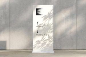 1个落地路标导视牌样机vi贴图展览地图效果图mockup素材-26497